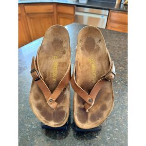 Birkenstock Adria Tobacco Leather — EU 40 Regular Flip Flop - Rare!